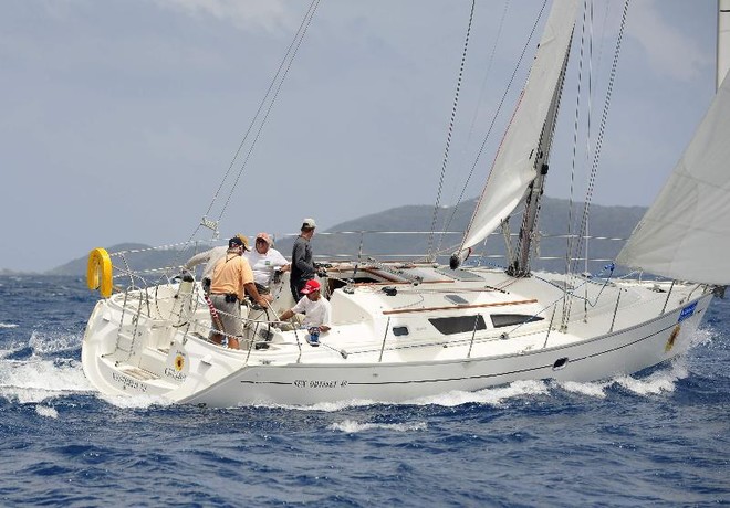 Keith Smith LiGreci’s Girasoli, Jeanneau Sun Odyssey 40 is top of the leader board in Class 9   - BVI Spring Regatta and Sailing Festival 2012 © BVI Spring Regatta & Sailing Festival http://bvispringregatta.org/